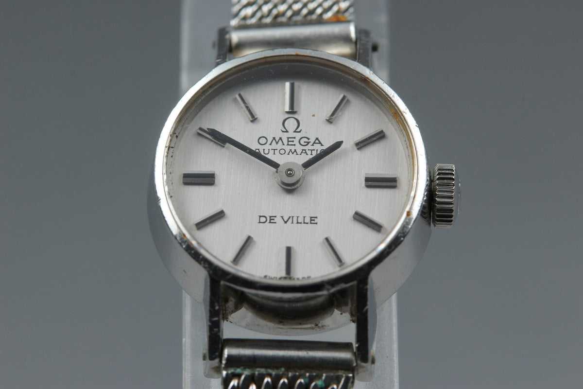 1972 Near MINT OMEGA De Ville 17mm 551.0057 Automatic Silver Dial Women Vintage
