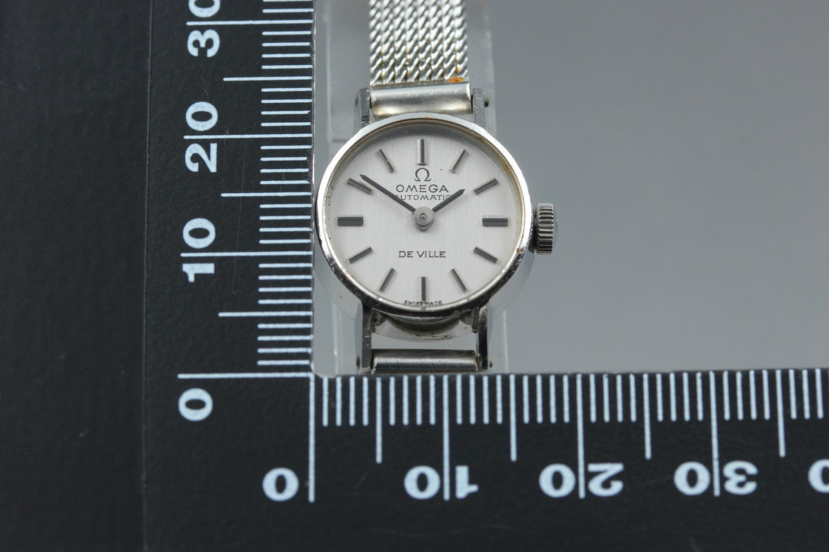 1972 Near MINT OMEGA De Ville 17mm 551.0057 Automatic Silver Dial Women Vintage