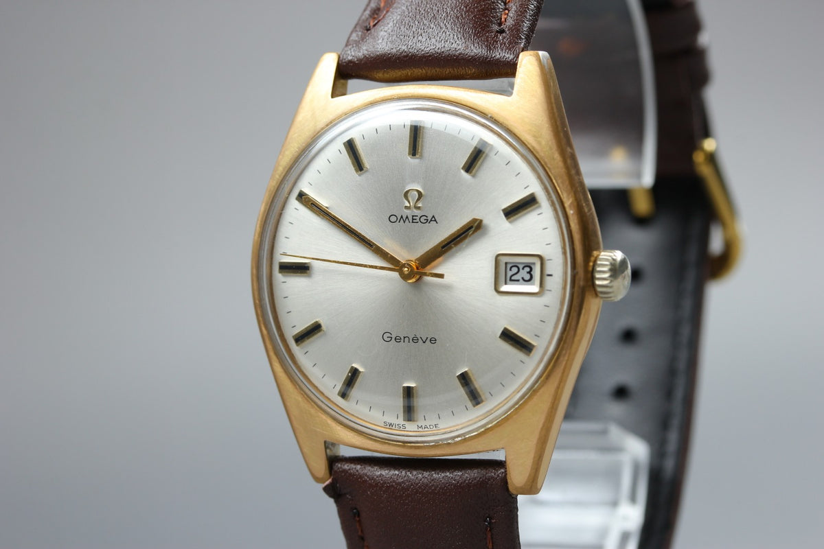 1969 Near MINT OMEGA Geneve 34mm 136.041 Manual Silver Dial Men's Watch Vintage