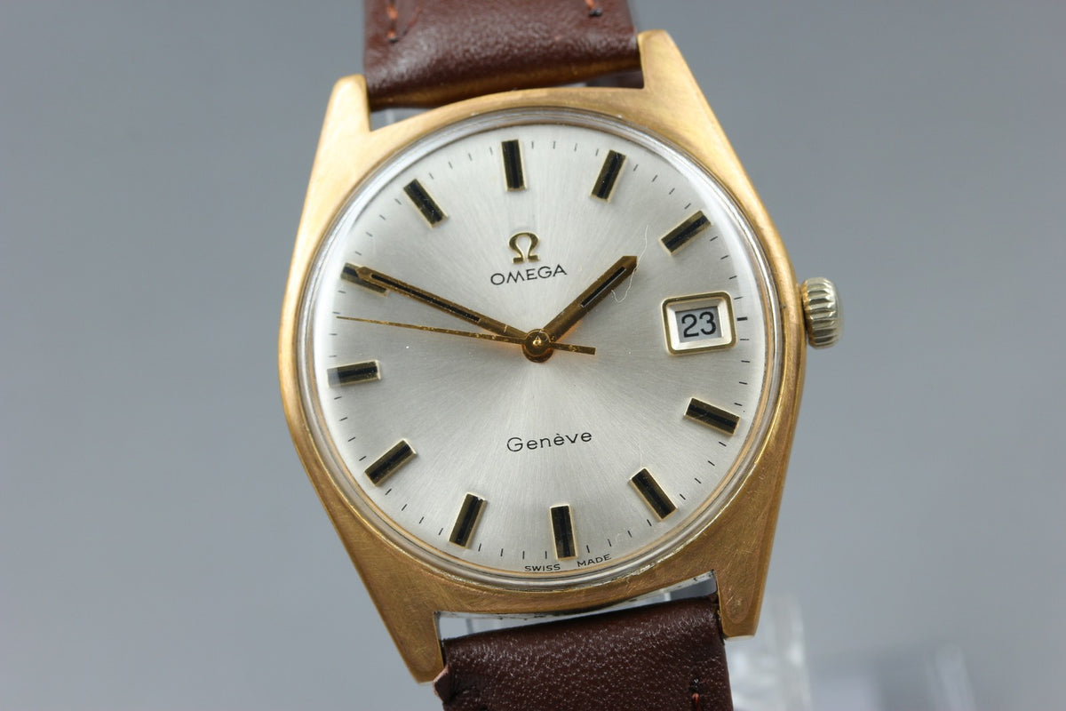 1969 Near MINT OMEGA Geneve 34mm 136.041 Manual Silver Dial Men's Watch Vintage