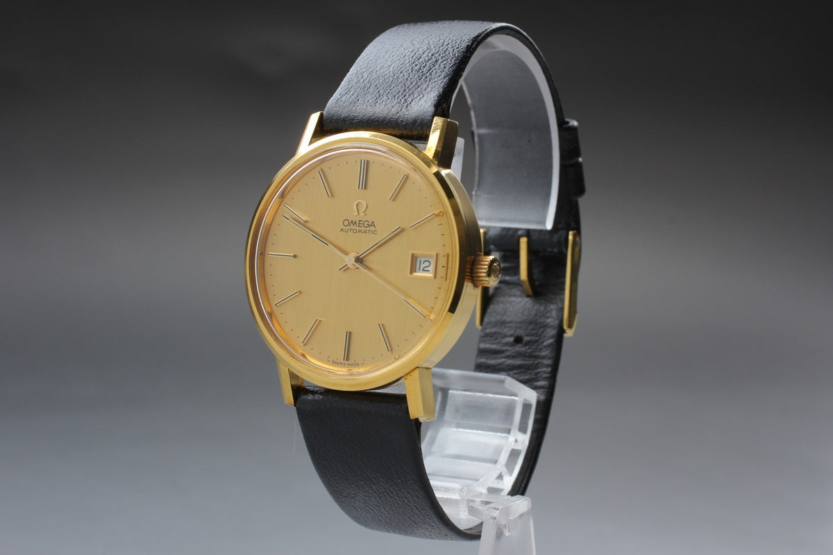 1974 Near MINT OMEGA Seamaster 34mm 166.0202 Automatic Gold Dial Men's Vintage