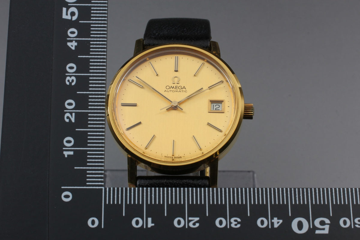 1974 Near MINT OMEGA Seamaster 34mm 166.0202 Automatic Gold Dial Men's Vintage