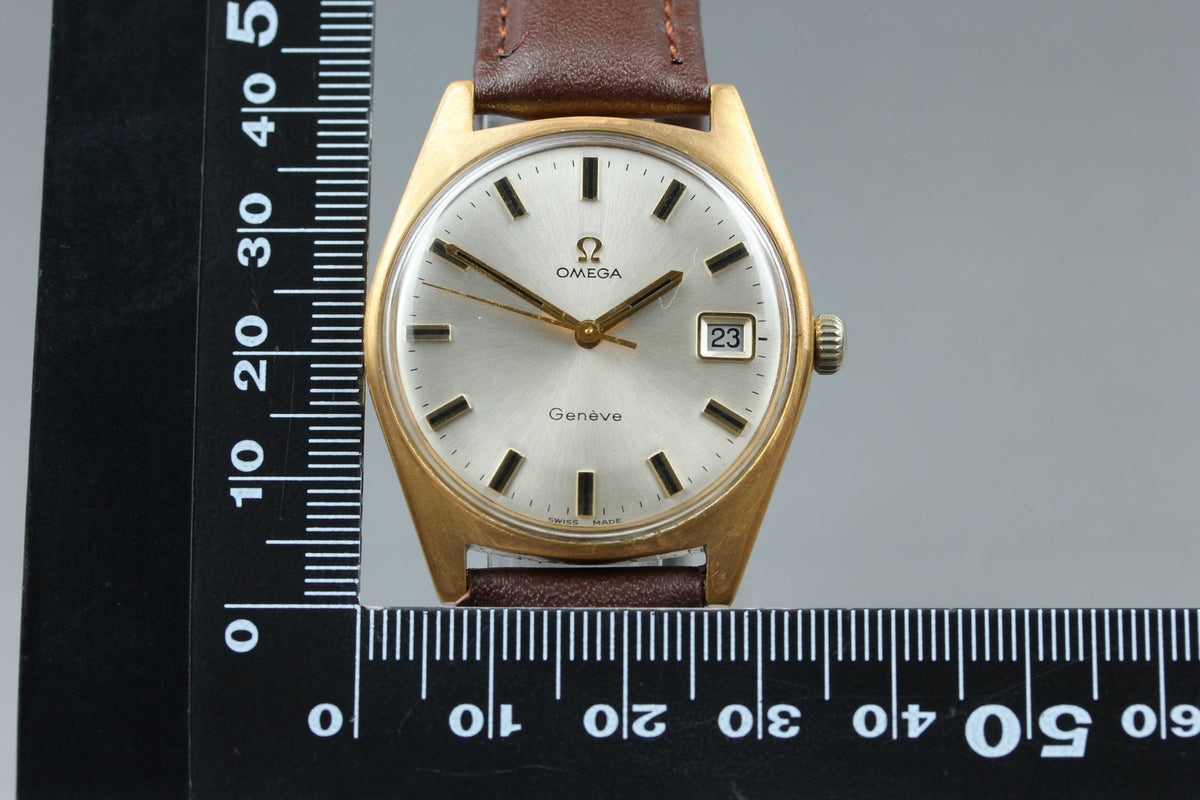 1969 Near MINT OMEGA Geneve 34mm 136.041 Manual Silver Dial Men's Watch Vintage