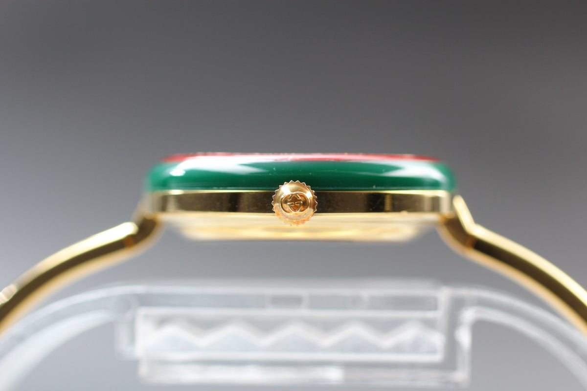 Full Set Near MINT GUCCI Change Bezel 12 Colors 26mm 11/12.2 Quartz Gold Women's