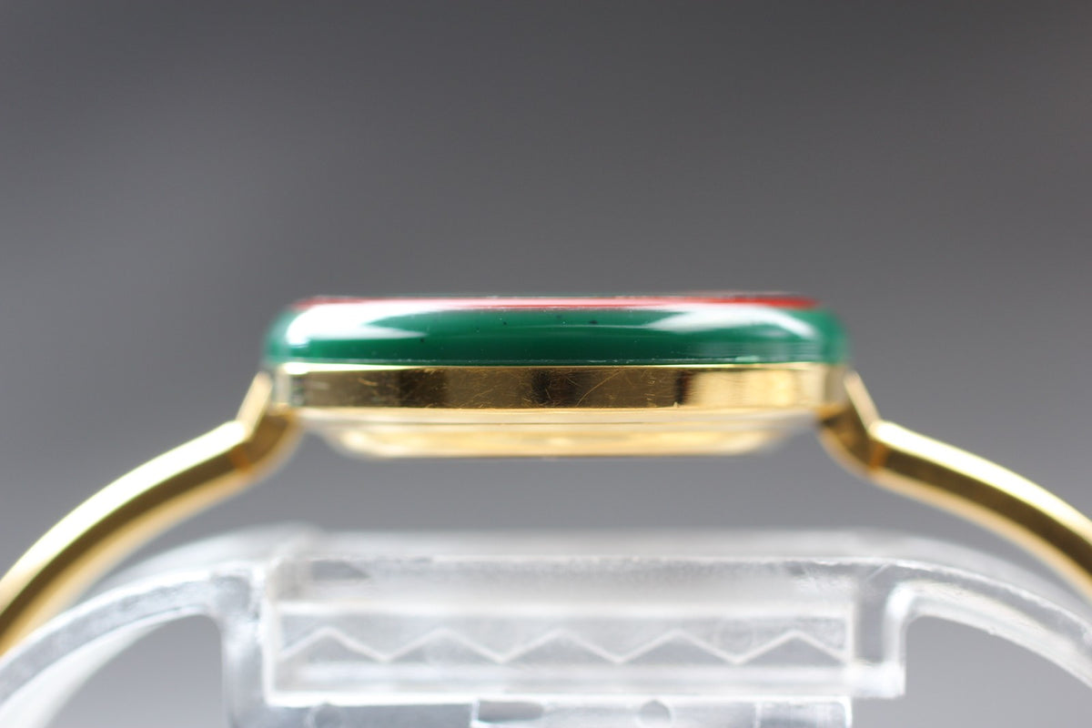 Full Set Near MINT GUCCI Change Bezel 12 Colors 26mm 11/12.2 Quartz Gold Women's