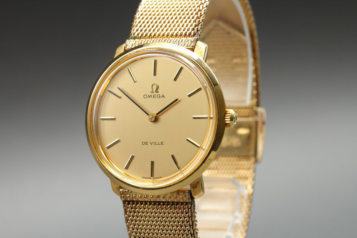 Near MINT OMEGA De Ville 33mm TOOL.104 Manual Gold Dial Men's Watch Vintage