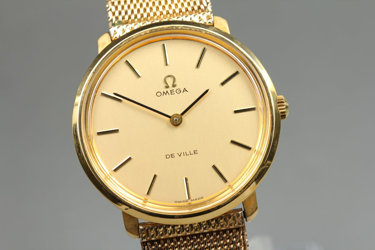 Near MINT OMEGA De Ville 33mm TOOL.104 Manual Gold Dial Men's Watch Vintage