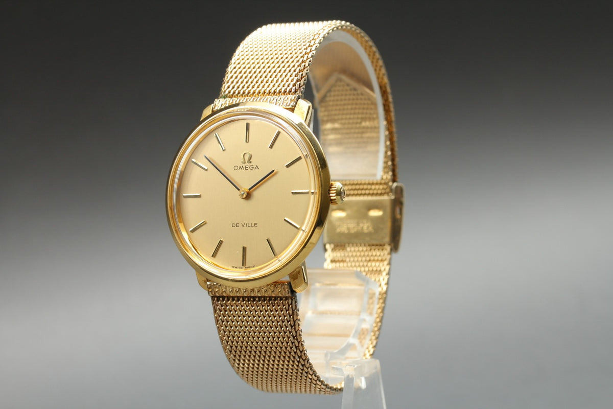 Near MINT OMEGA De Ville 33mm TOOL.104 Manual Gold Dial Men's Watch Vintage