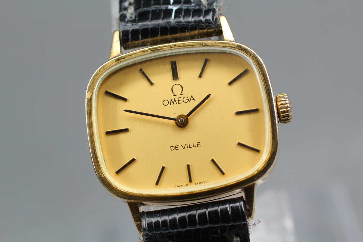 1975 Near MINT OMEGA De Ville 24mm 511.413 Manual Gold Dial Women's Vintage