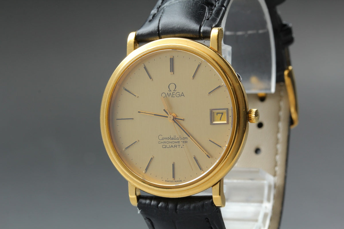 1979 Near MINT OMEGA Constellation Chronometer 35mm 198.0126 Quartz Gold Men's