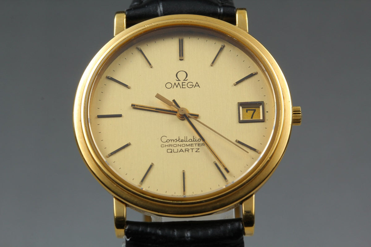 1979 Near MINT OMEGA Constellation Chronometer 35mm 198.0126 Quartz Gold Men's