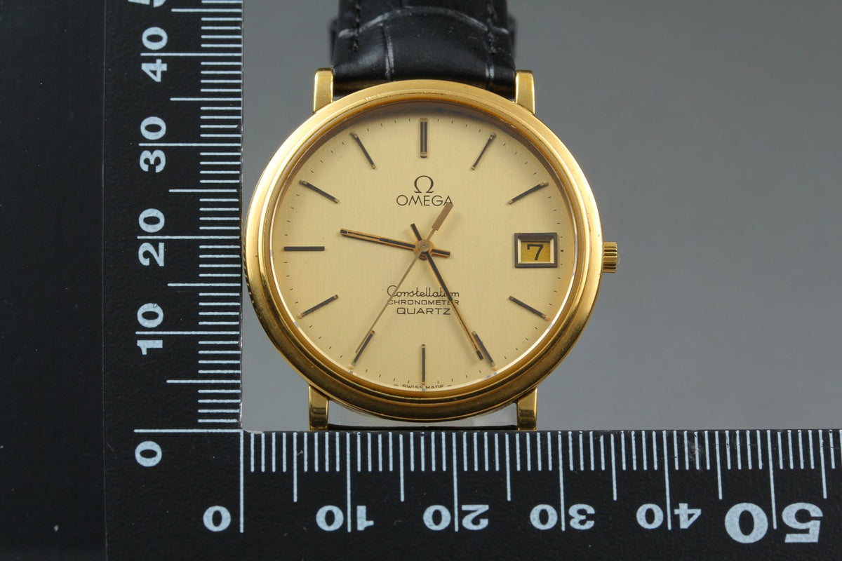 1979 Near MINT OMEGA Constellation Chronometer 35mm 198.0126 Quartz Gold Men's