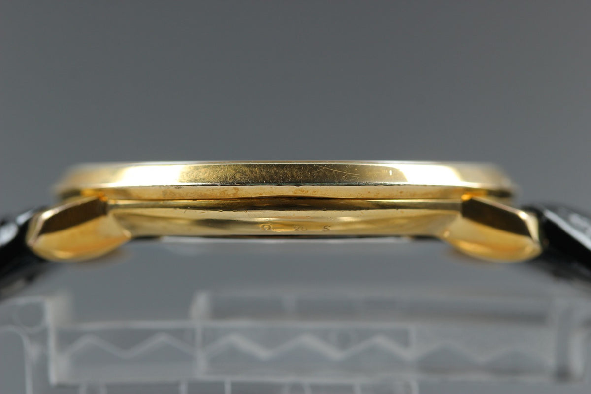 1972 Near MINT OMEGA De Ville 33mm 111.0107 Manual Gold Floral Dial Men Vintage