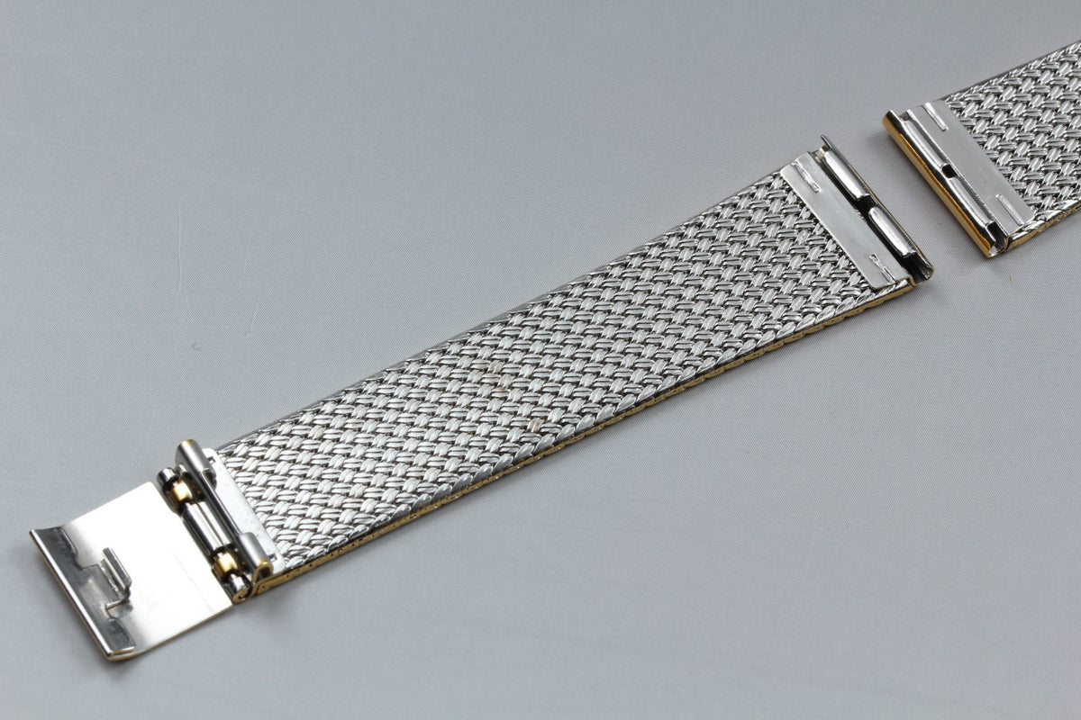 Near MINT OMEGA Milanese/Mesh Band 18mm Gold Plated Bracelet Men's Vintage