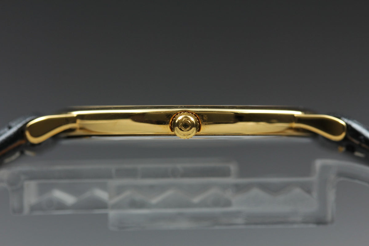 1991 Near MINT/Box, Paper OMEGA De Ville 32mm 195.0075.2 Quartz Gold Men Vintage