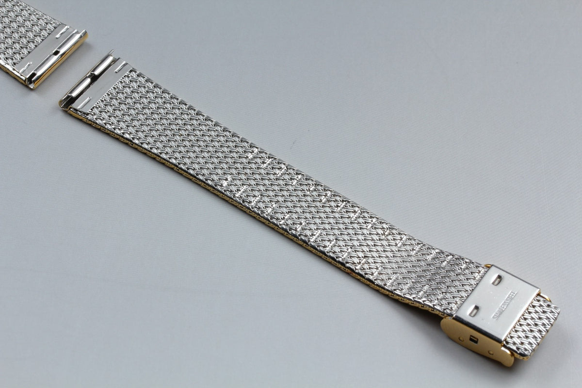 Near MINT OMEGA Milanese/Mesh Band 18mm Gold Plated Bracelet Men's Vintage