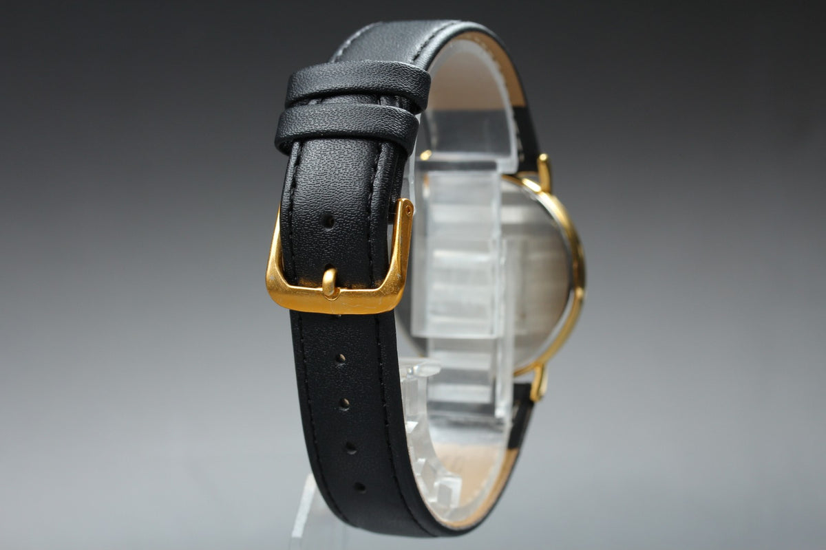 1991 Near MINT/Box, Paper OMEGA De Ville 32mm 195.0075.2 Quartz Gold Men Vintage