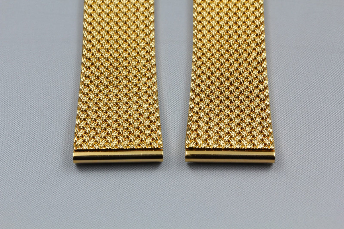 Near MINT OMEGA Milanese/Mesh Band 18mm Gold Plated Bracelet Men's Vintage