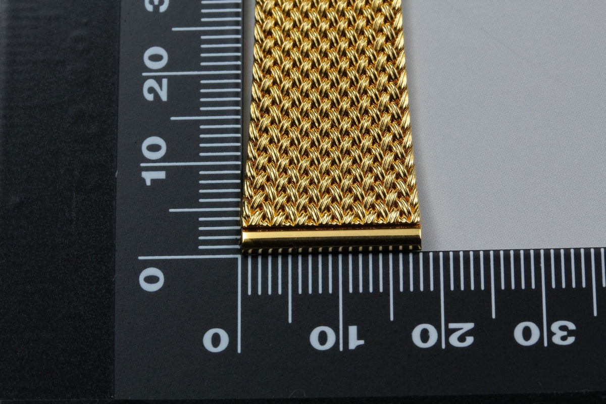 Near MINT OMEGA Milanese/Mesh Band 18mm Gold Plated Bracelet Men's Vintage
