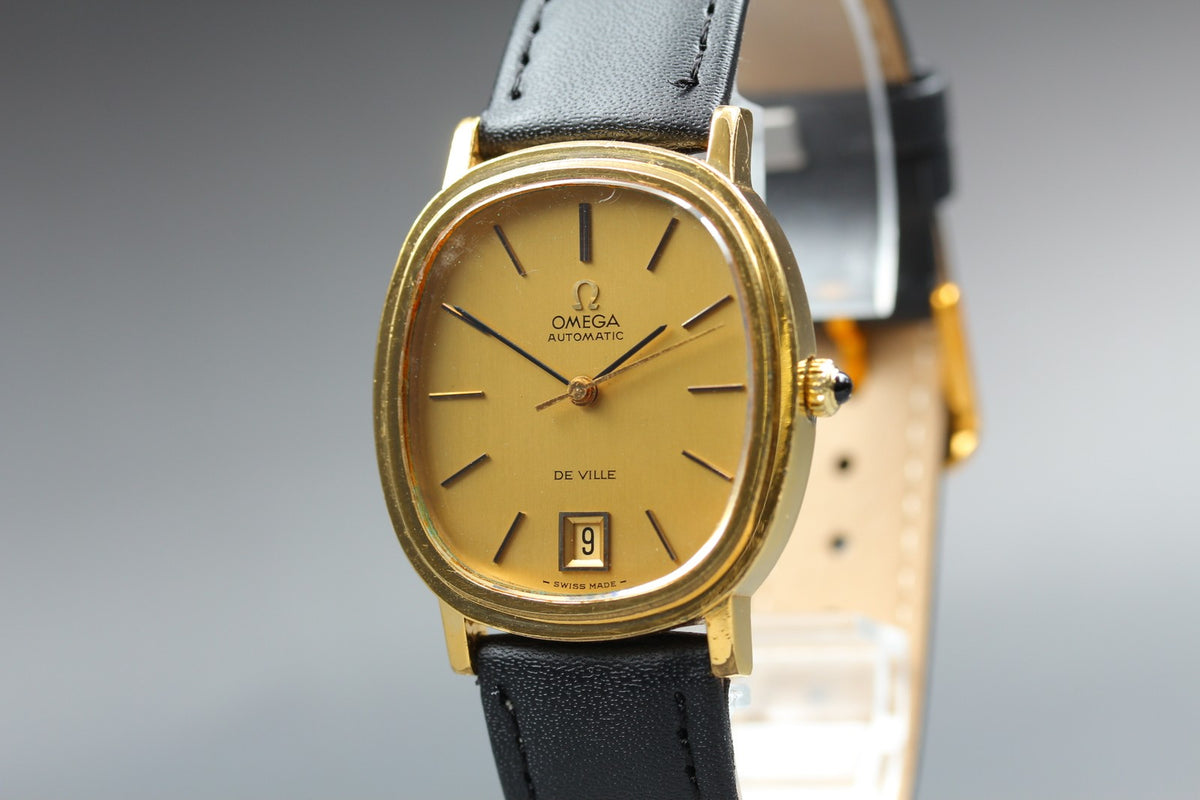 1977 Near MINT OMEGA De Ville 32mm 162.0063 Automatic Gold Dial Men's Vintage