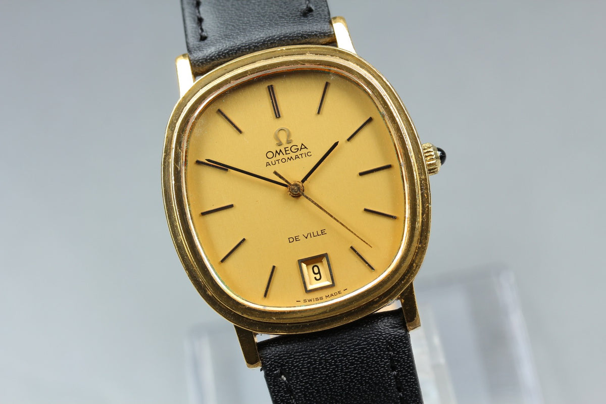 1977 Near MINT OMEGA De Ville 32mm 162.0063 Automatic Gold Dial Men's Vintage