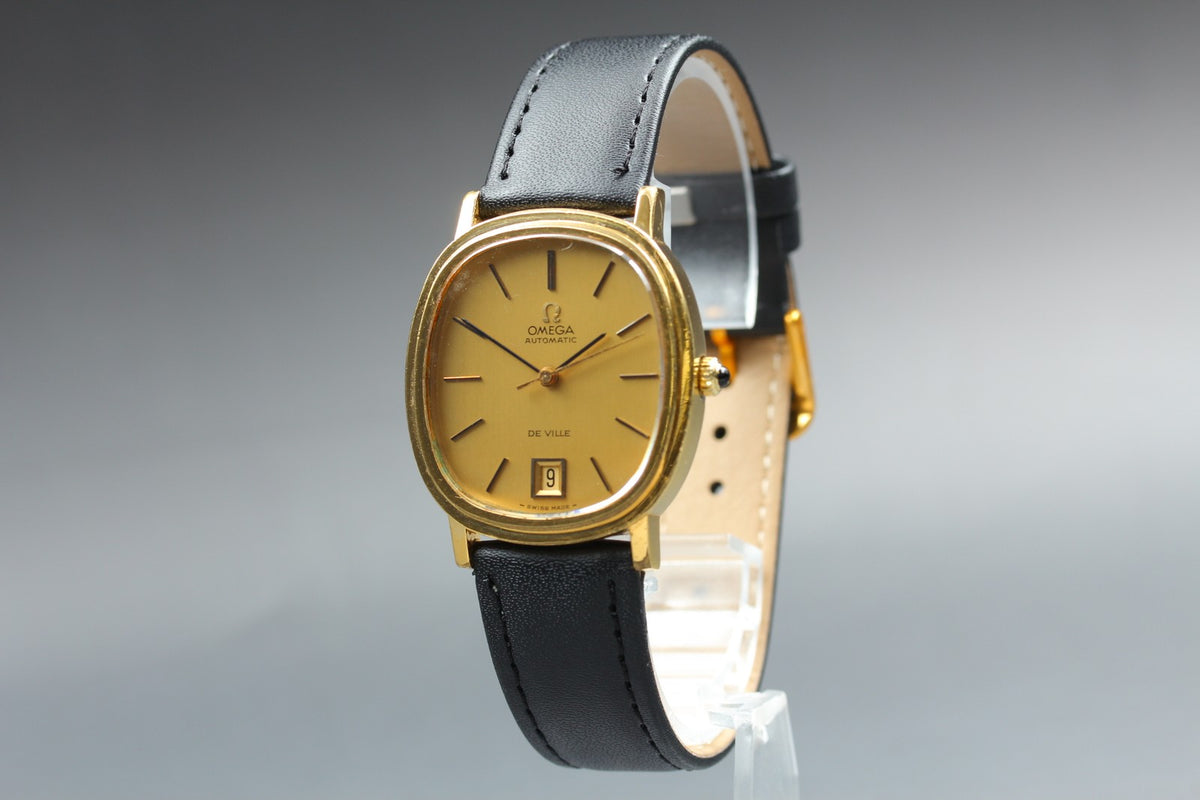 1977 Near MINT OMEGA De Ville 32mm 162.0063 Automatic Gold Dial Men's Vintage