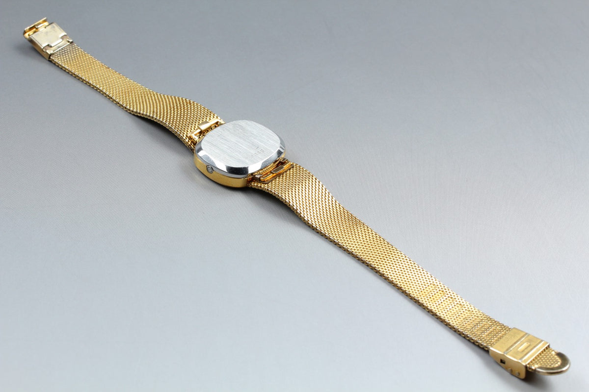 1979 Near MINT OMEGA De Ville 25mm 591.059 Quartz Gold Dial Women's Vintage