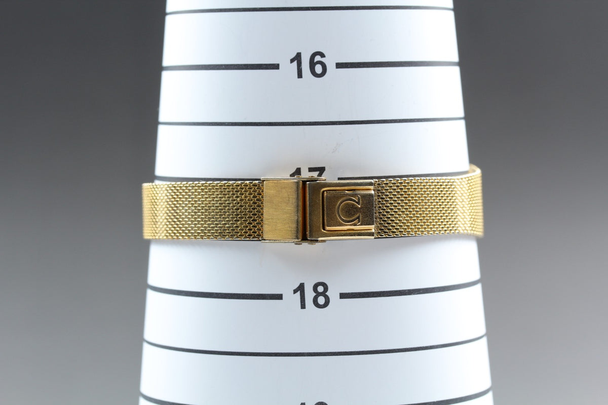 1979 Near MINT OMEGA De Ville 25mm 591.059 Quartz Gold Dial Women's Vintage
