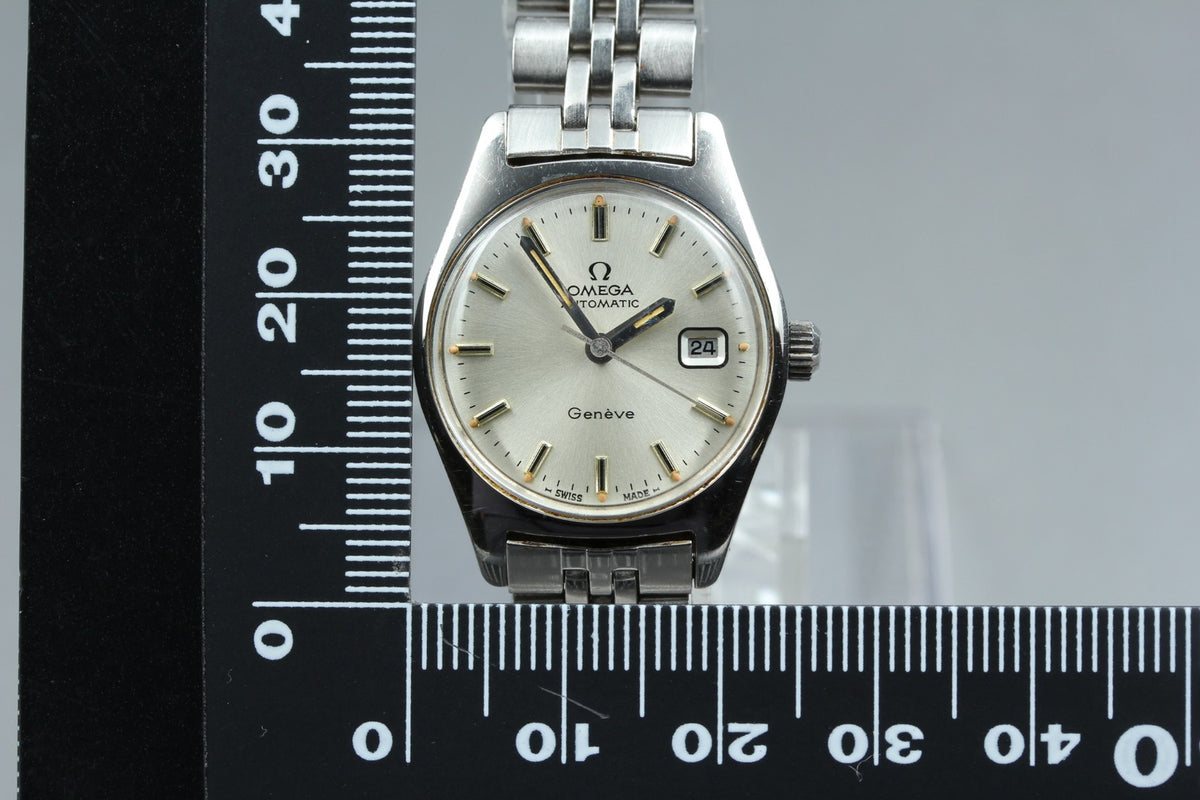 1974 MINT OMEGA Geneve 24mm 566.036 Automatic Silver Dial Women's Watch Vintage