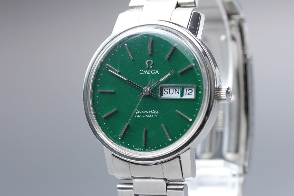 Serviced Near MINT OMEGA Seamaster 34mm 166.0209 Automatic Green Men's Vintage