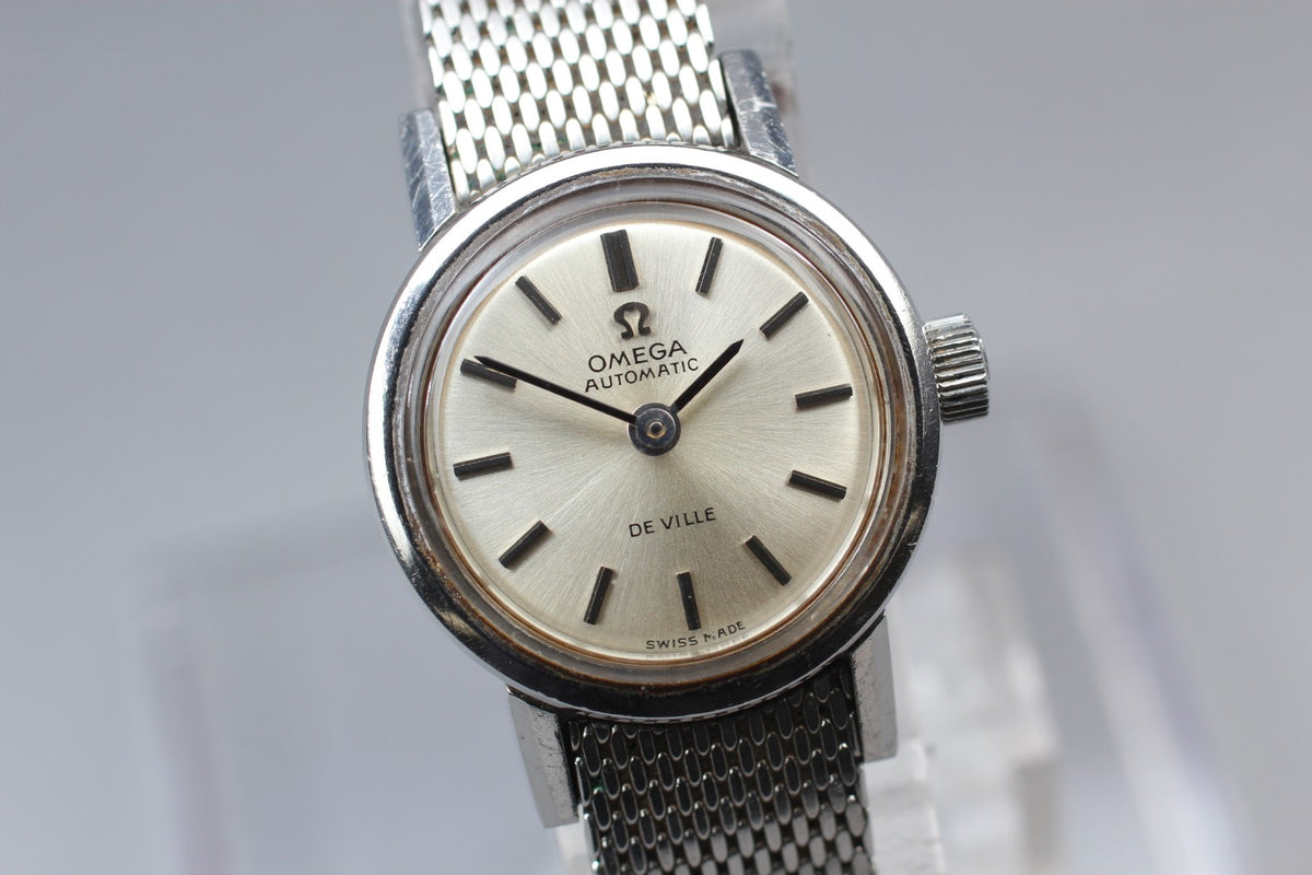 1969 Near MINT OMEGA De Ville 20mm 555.003 Automatic Silver Dial Women's Vintage