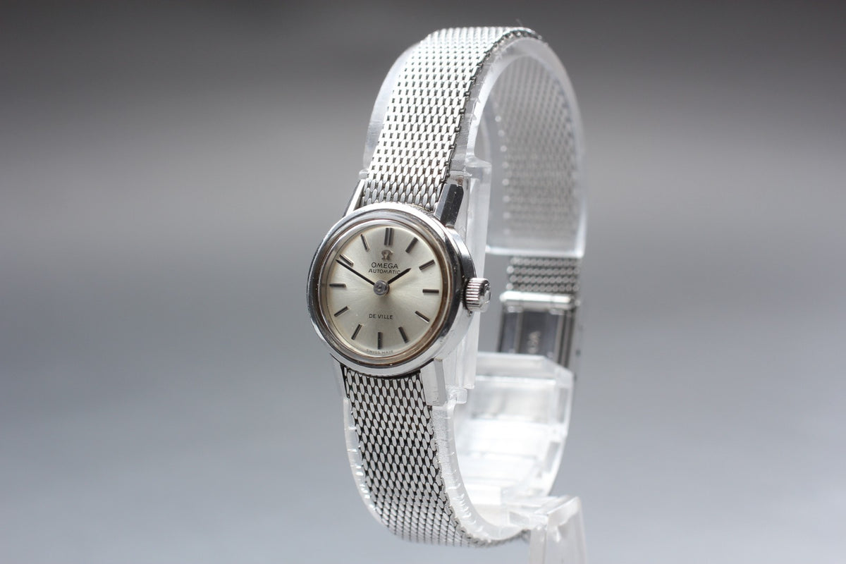 1969 Near MINT OMEGA De Ville 20mm 555.003 Automatic Silver Dial Women's Vintage