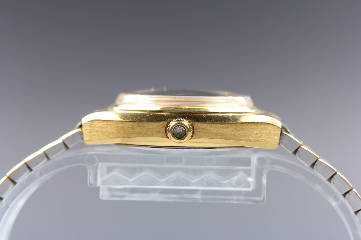 1978 Near MINT OMEGA Seamaster 27mm 596.0012 Quartz Gold Dial Women's Vintage