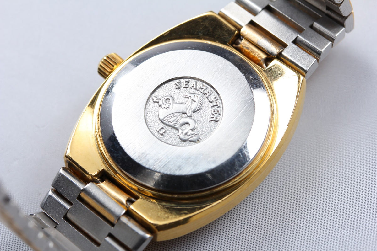 1978 Near MINT OMEGA Seamaster 27mm 596.0012 Quartz Gold Dial Women's Vintage