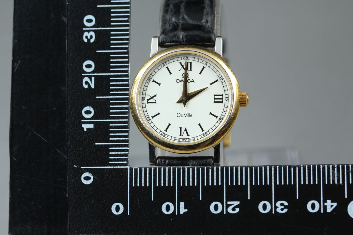 1998 Full Set/Near MINT OMEGA De Ville 23mm 595.1111 Quartz Roman Women Vintage