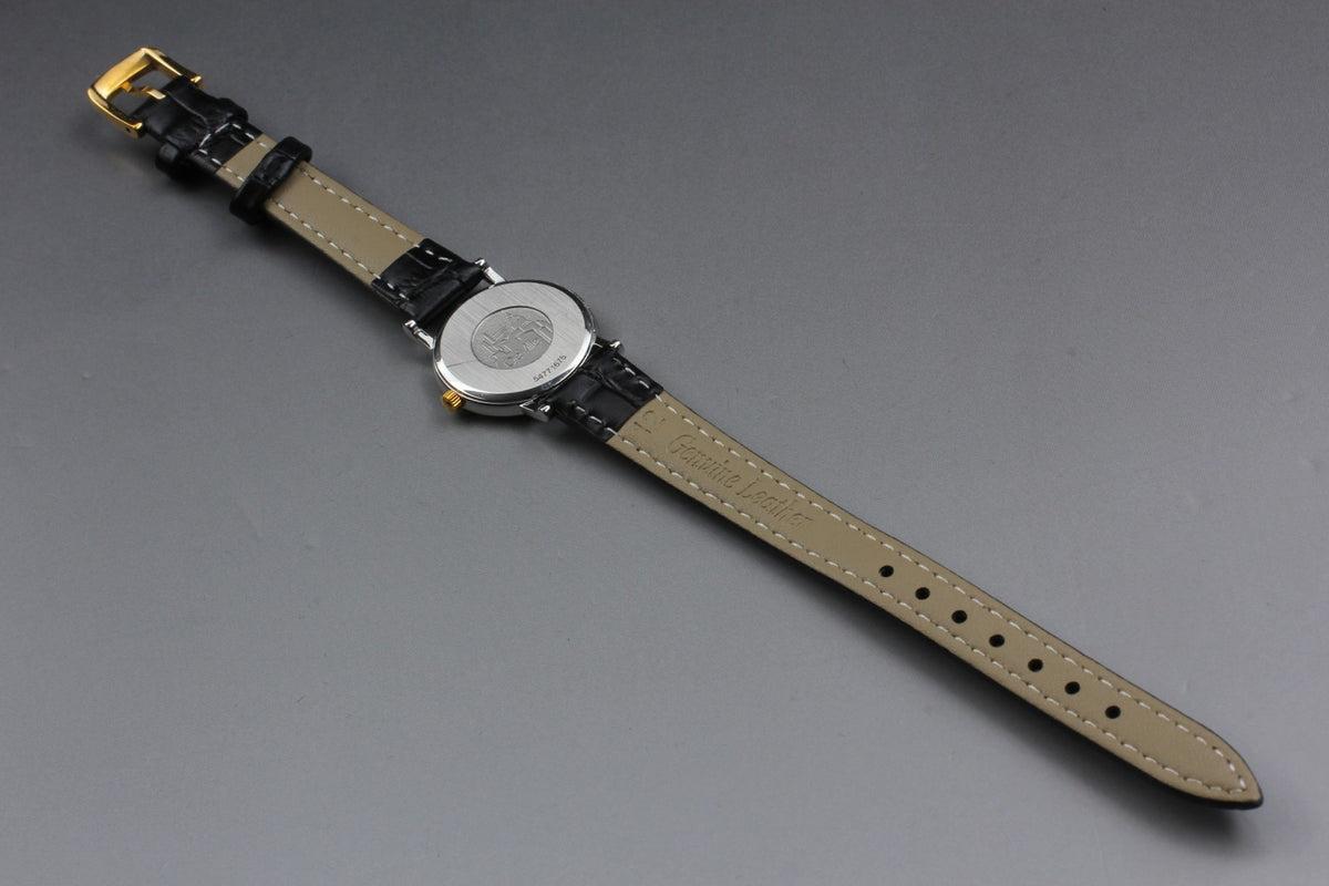 1993 Near MINT OMEGA De Ville 23mm 595.1111 Quartz Gold Dial Women's Vintage