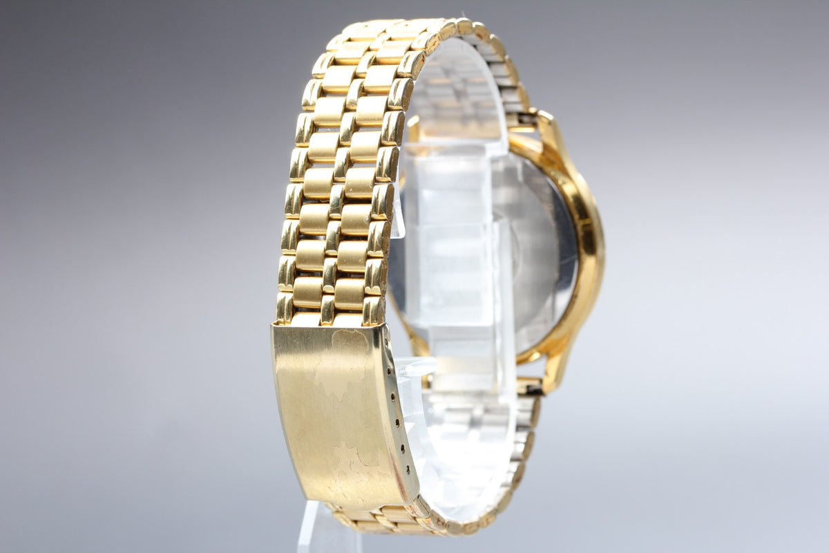 1977 Near MINT OMEGA Seamaster 35mm 196.0106 Quartz Gold Dial Men's Vintage