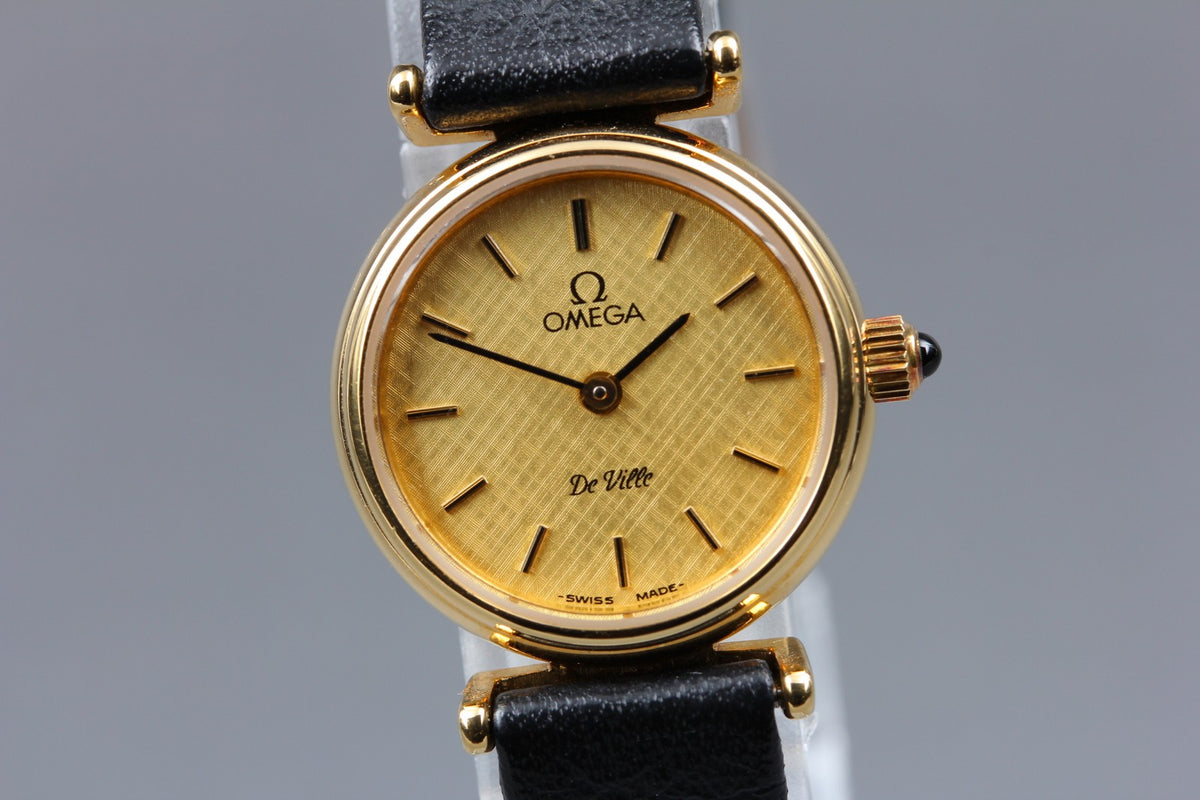 1979 MINT / Box OMEGA De Ville 21mm 511.0565 Manual Gold Dial Women's Vintage