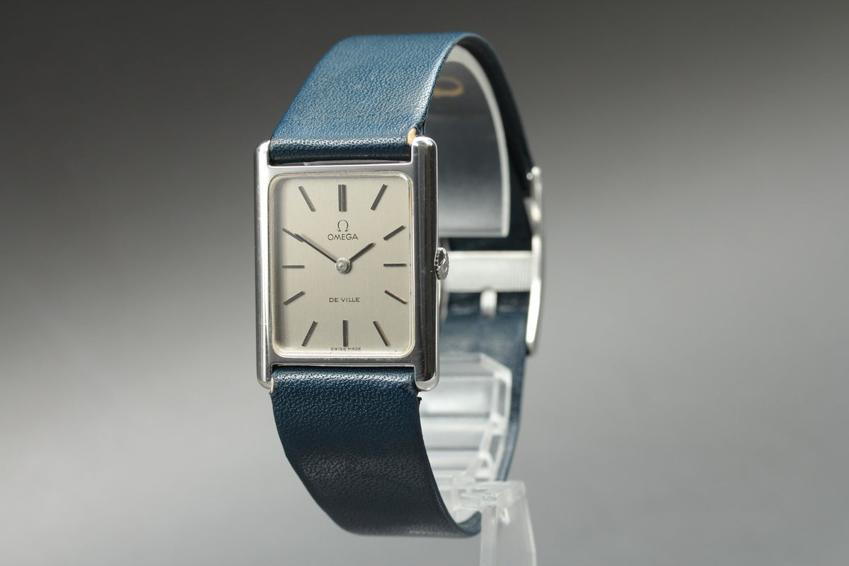 1974 MINT OMEGA De Ville 24mm 511.0404 Manual Silver Dial Tank Unisex Vintage