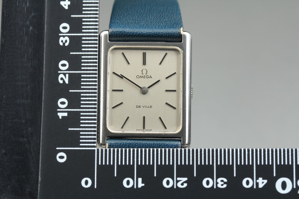 1974 MINT OMEGA De Ville 24mm 511.0404 Manual Silver Dial Tank Unisex Vintage