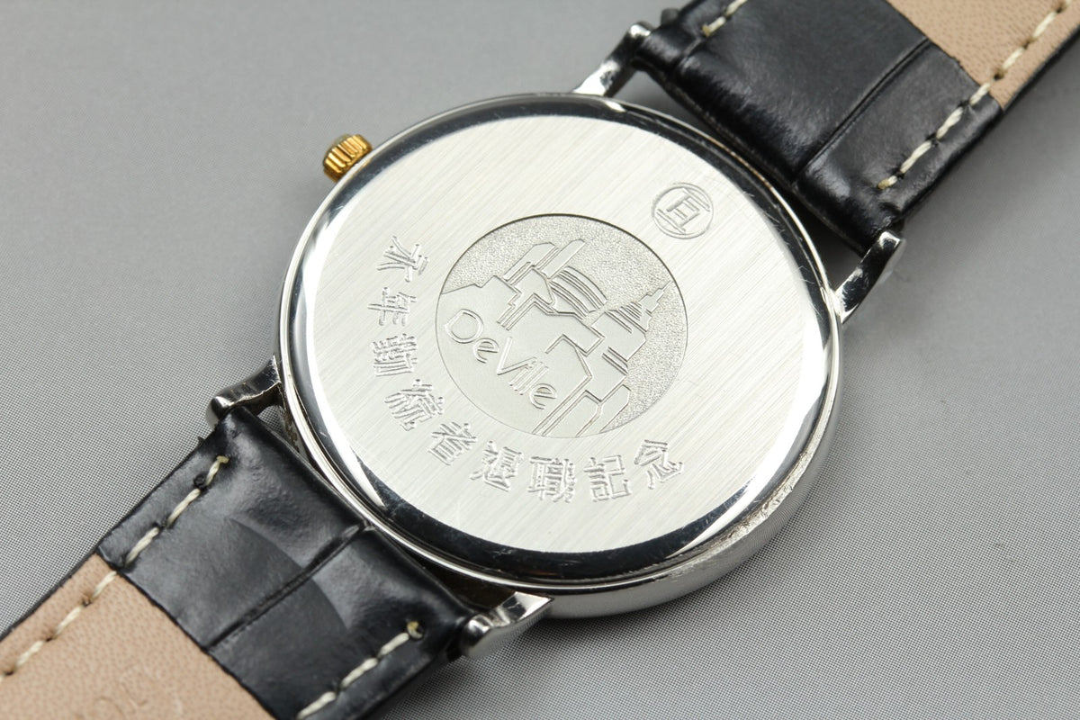 1989 Near MINT OMEGA De Ville 32mm 196.0312.1 Quartz Silver Dial Men's Vintage