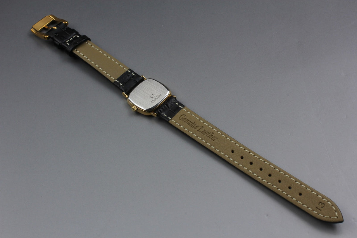 1986 Near MINT OMEGA De Ville 21mm 595.0098.2 Quartz White Dial Women's Vintage