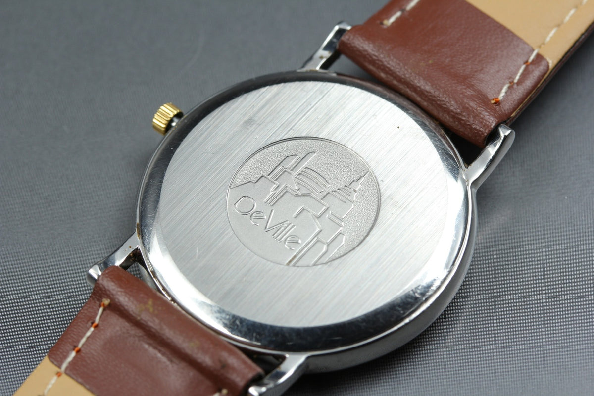 1989 Near MINT OMEGA De Ville 32mm 196.2430 Quartz White Roman Dial Men Vintage