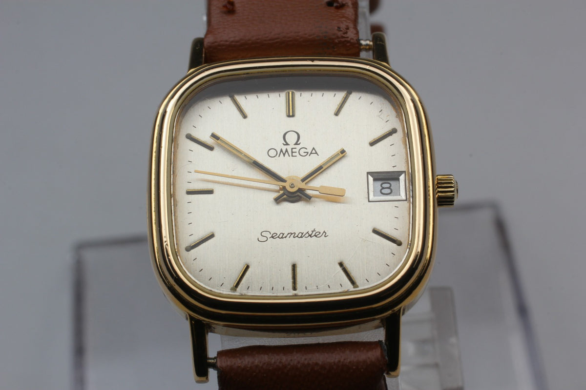 1984 OMEGA Seamaster 22mm 596.0074 Quartz Champagne Dial Women's Vintage Exc+5