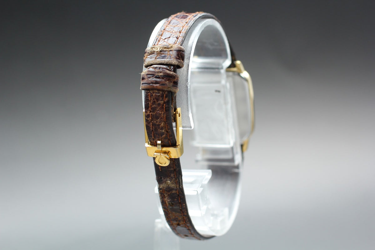 1982 OMEGA De Ville 20mm 595.0039 Quartz Gold Dial Women's Watch Vintage Exc+5
