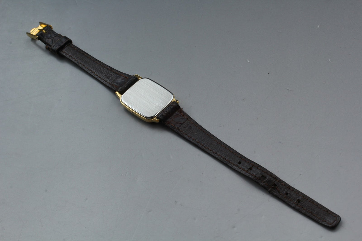 1982 OMEGA De Ville 20mm 595.0039 Quartz Gold Dial Women's Watch Vintage Exc+5