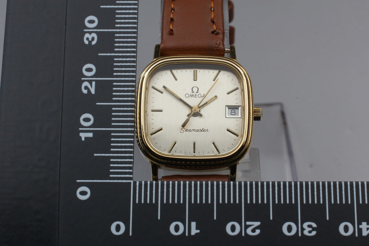 1984 OMEGA Seamaster 22mm 596.0074 Quartz Champagne Dial Women's Vintage Exc+5