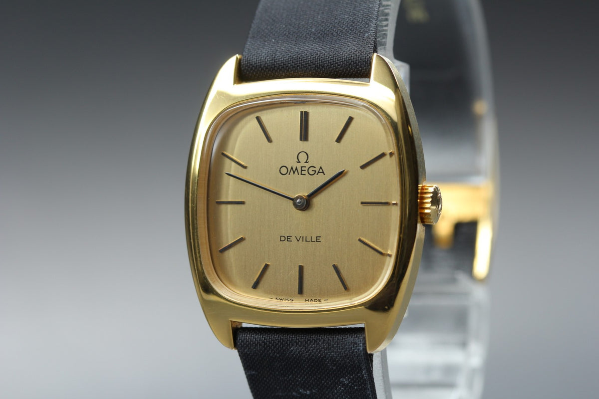 1978 MINT OMEGA De Ville 25mm 511.0531 Manual Gold Dial Women's Watch Vintage