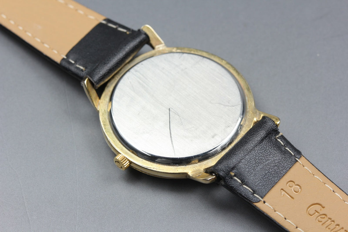 Serviced 1972 Near MINT OMEGA Geneve 34mm 111.0108 Manual Gold Marble Dial Men's