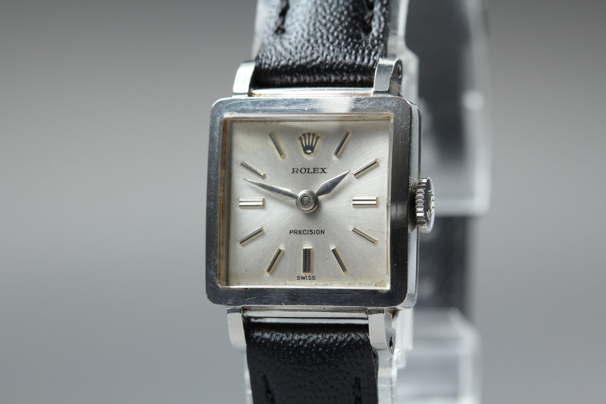 1962 Near MINT ROLEX Precision 18mm 3458 Manual Silver Dial Women's Vintage